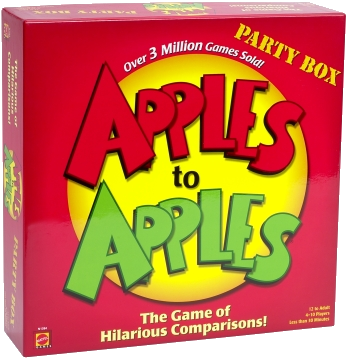 Apples To Apples card game box.