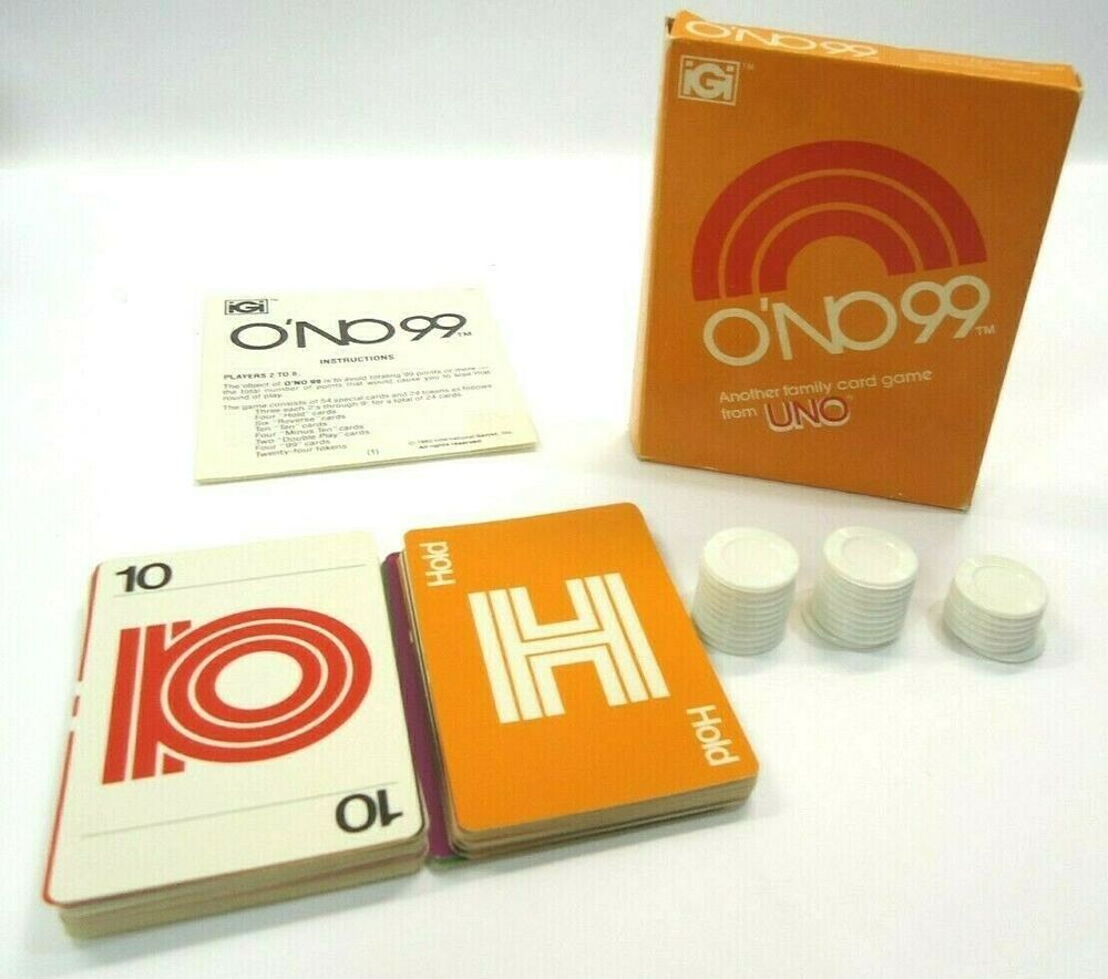 O’NO 99 card game pieces.