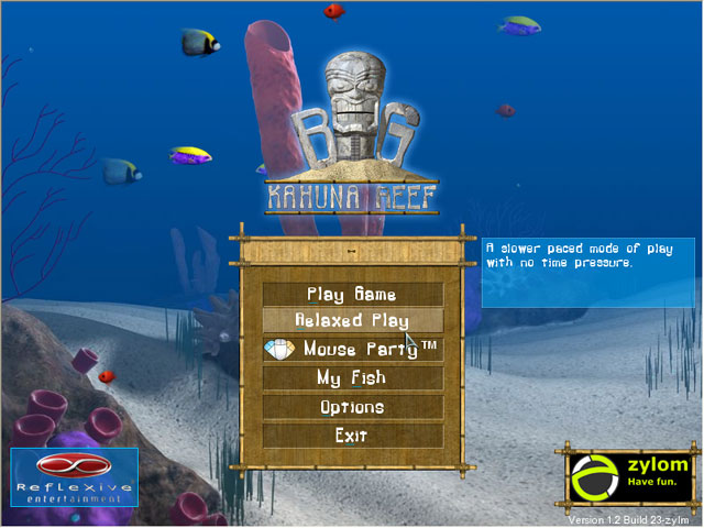 Big Kahuna Reef game start screen