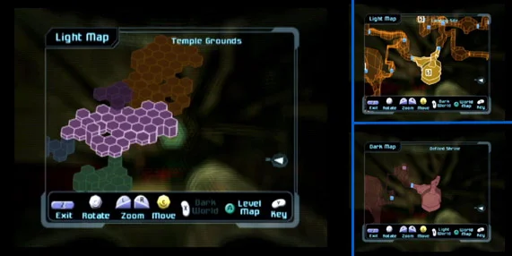 Metroid Prime 2 Echoes map interface.