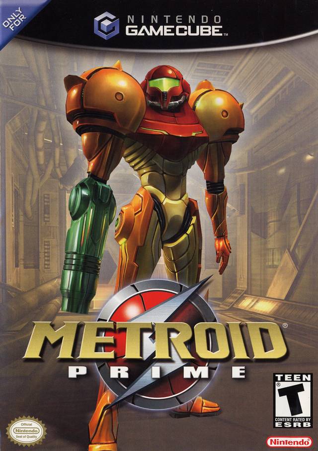 GameCube® Metroid Prime™ game box front.