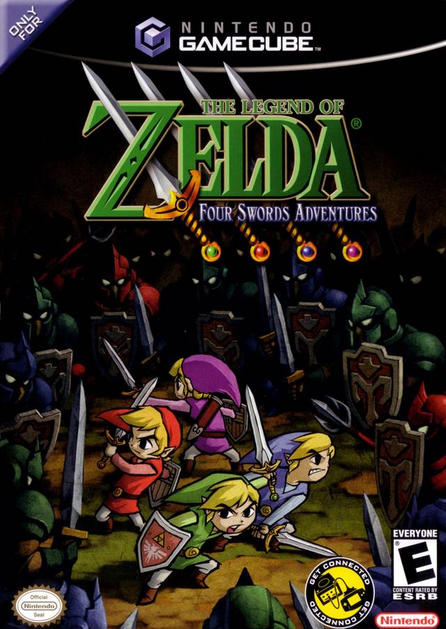 GameCube® The Legend of Zelda: Four Swords Adventures game box front.