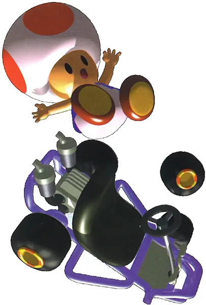 Toad on a kart.