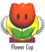 Mario Kart 64 - Flower Cup logo.