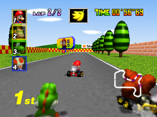 Mario Kart 64 - Flower Cup - Mario Raceway 1.