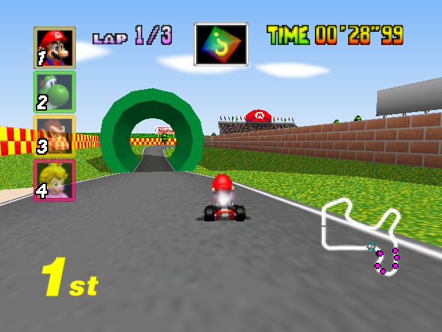 Mario Kart 64 - Flower Cup - Mario Raceway 2.