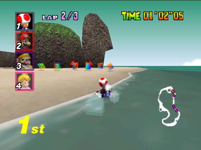 Mario Kart 64 - Mushroom Cup - Koopa Troopa Beach 2.