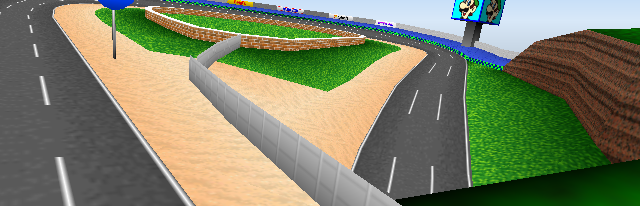 Mario Kart 64 - Mushroom Cup - Luigi Raceway overview.