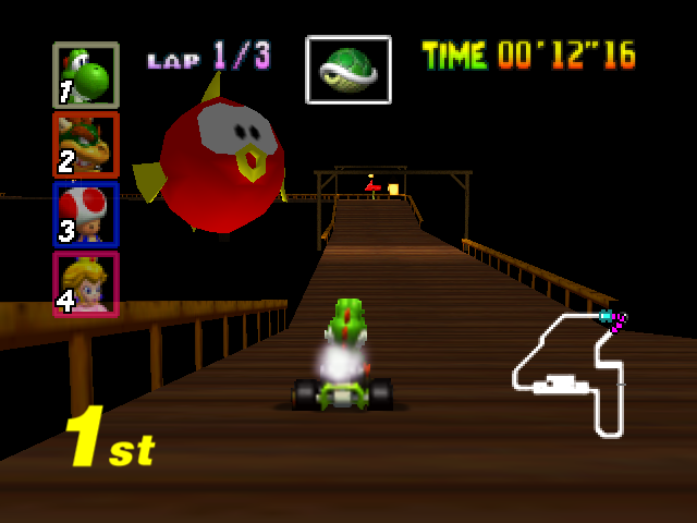 Mario Kart 64 - Special Cup - Banshee Boardwalk 1.