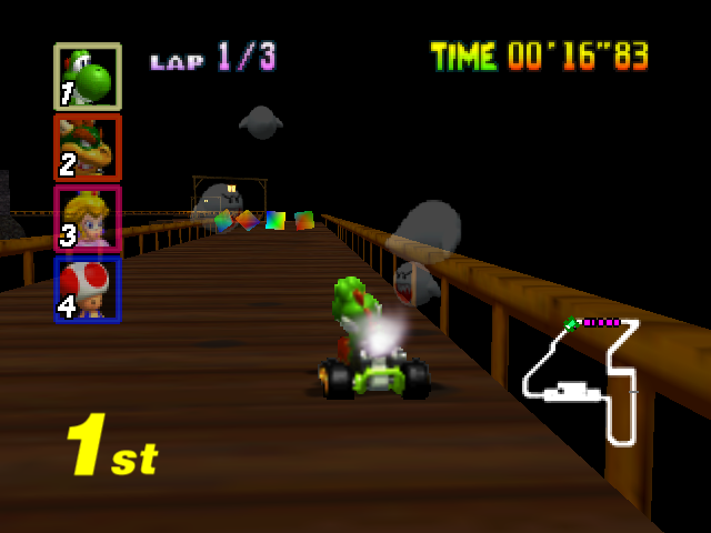 Mario Kart 64 - Special Cup - Banshee Boardwalk 2.