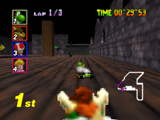 Mario Kart 64 - Special Cup - Banshee Boardwalk 4.