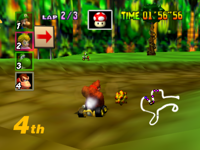 Mario Kart 64 - Special Cup - D.K.'s Jungle Parkway 2.