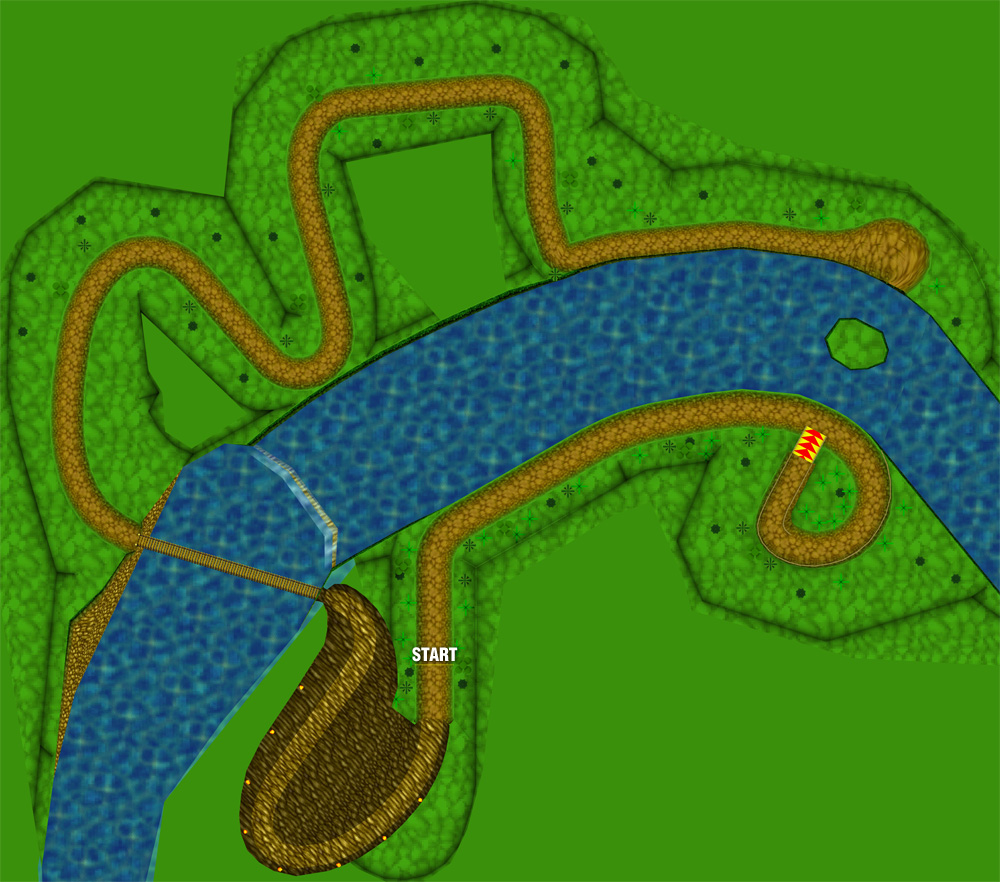 Mario Kart 64 - Star Cup - D.K.'s Jungle Parkway raceway map.