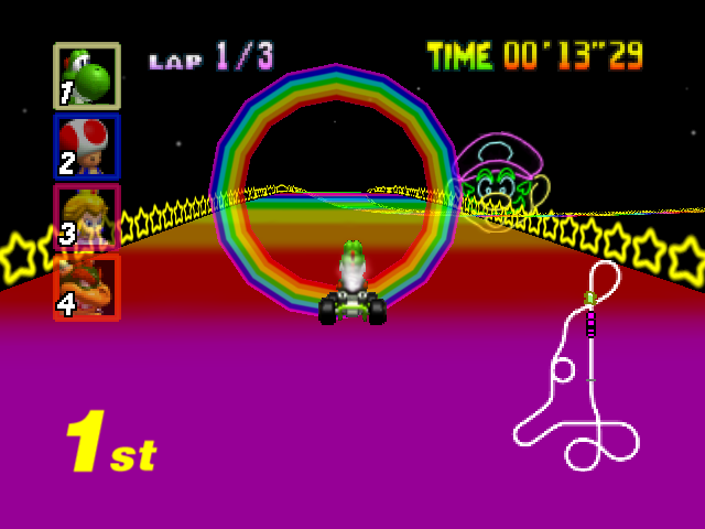 Mario Kart 64 - Special Cup - Rainbow Road 1.