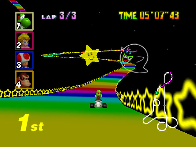 Mario Kart 64 - Special Cup - Rainbow Road 2.