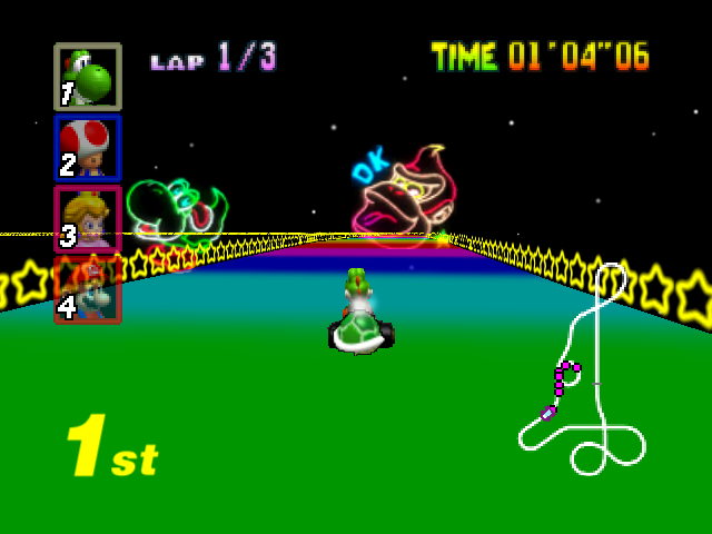 Mario Kart 64 - Special Cup - Rainbow Road 4.