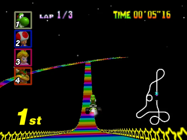Mario Kart 64 - Special Cup - Rainbow Road 6.