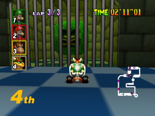 Mario Kart 64 - Star Cup - Bowser's Castle 5.