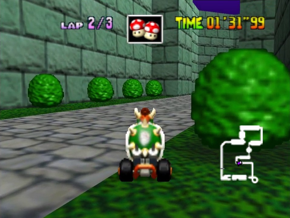 Mario Kart 64 - Star Cup - Bowser's Castle 7.