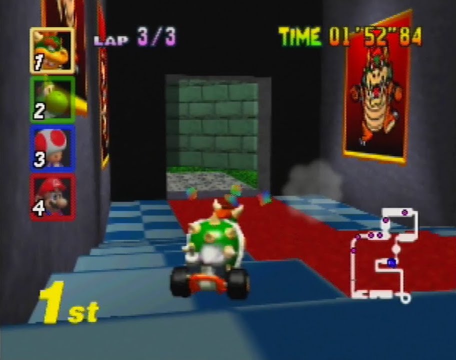 Mario Kart 64 - Star Cup - Bowser's Castle 8.