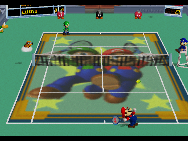 Mario Tennis for N64 Mario & Luigi Court.