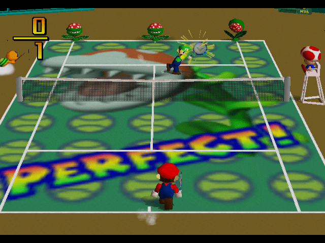 Mario Tennis for N64 Piranha Court.