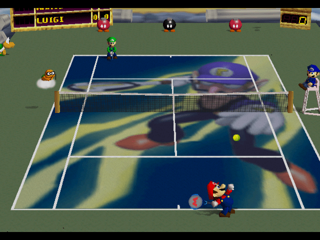 Mario Tennis for N64 Waluigi Court.
