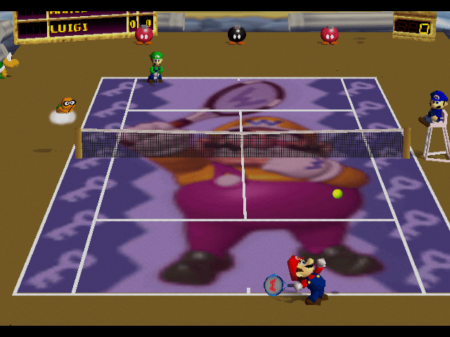 Mario Tennis for N64 Wario Court.