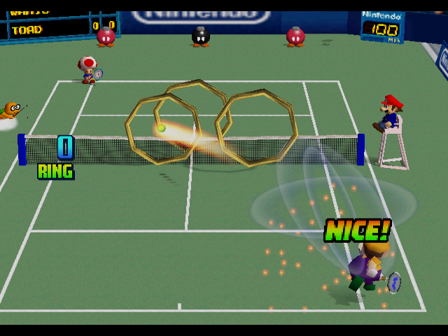 Mario Tennis Ring match.