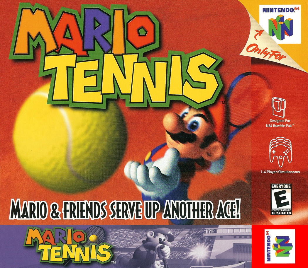 N64® Mario Tennis game box front.