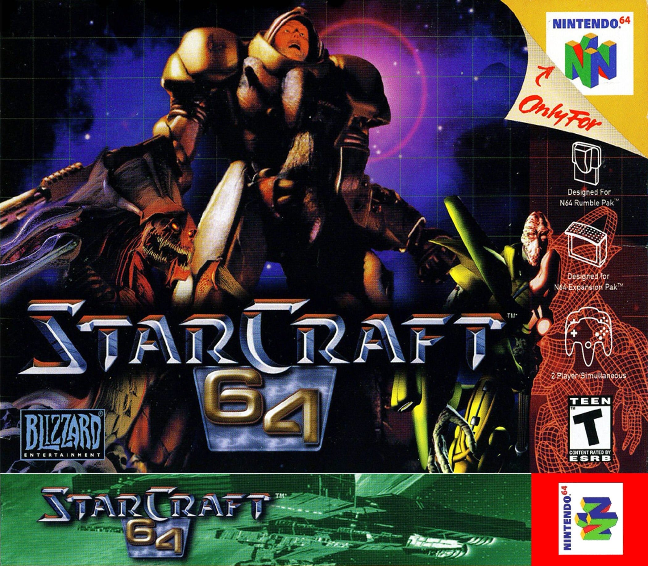 N64® StarCraft 64 game box front.