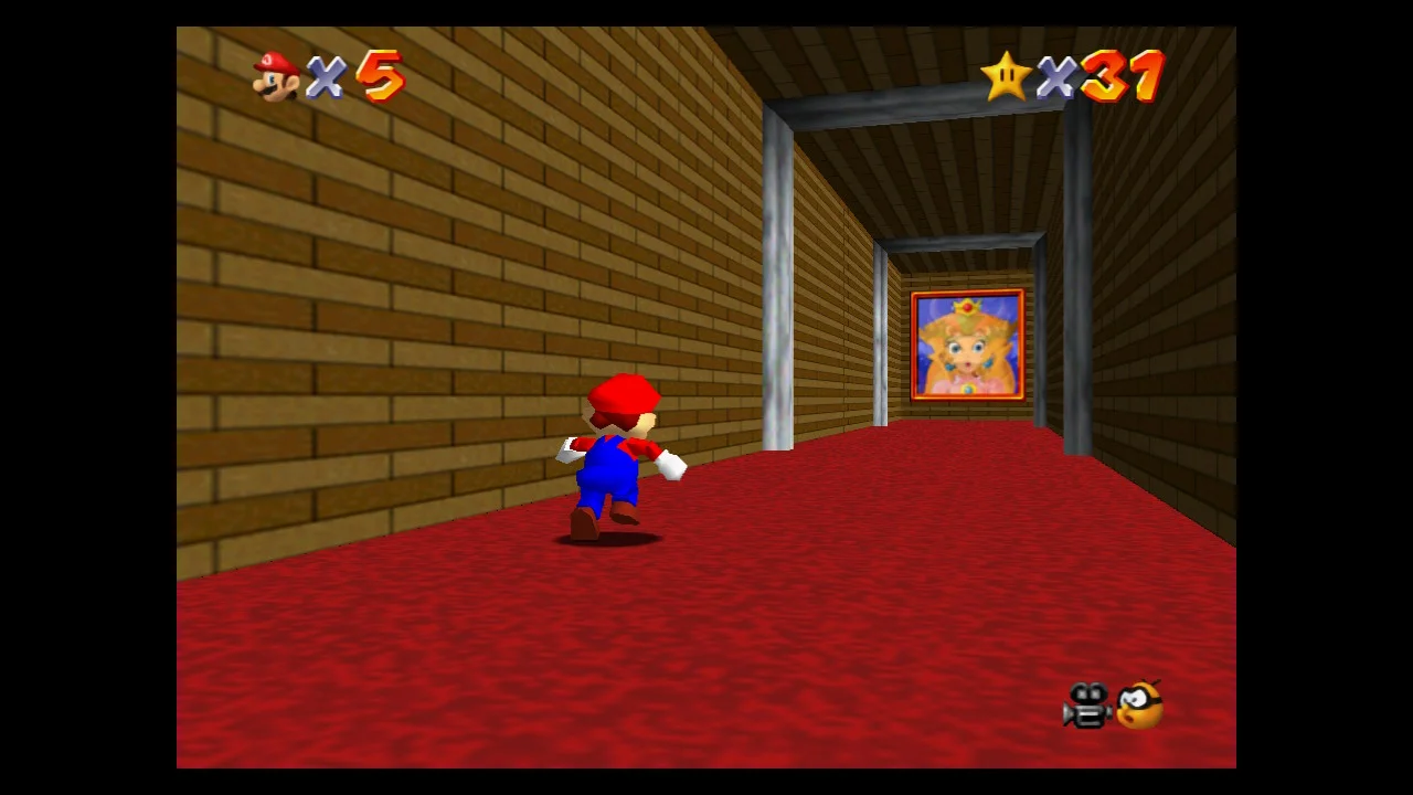 Super Mario 64 - 4. Bowser in the Dark World 8 Red Coins - Peach's Castle Secret Stars 1.