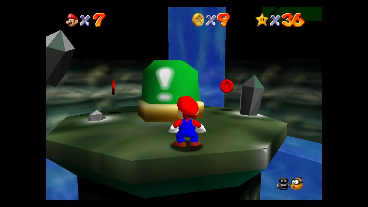Super Mario 64 - 6. Cavern of the Metal Cap 8 Red Coins - Peach's Castle Secret Stars 4.
