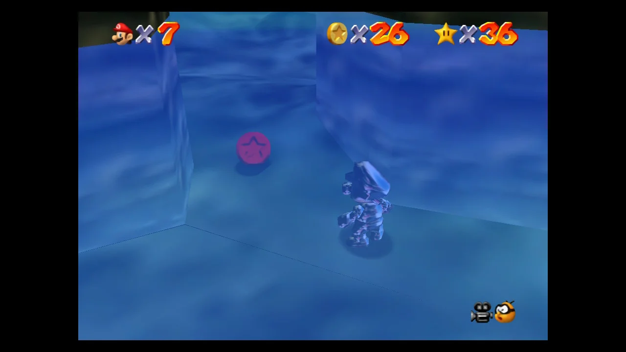 Super Mario 64 - 6. Cavern of the Metal Cap 8 Red Coins - Peach's Castle Secret Stars 7.