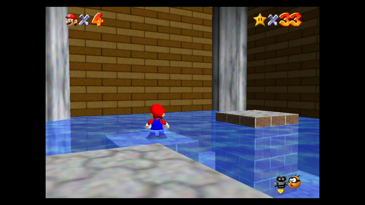 Super Mario 64 - 7. Vanish Cap Under the Moat 8 Red Coins - Peach's Castle Secret Stars 1.