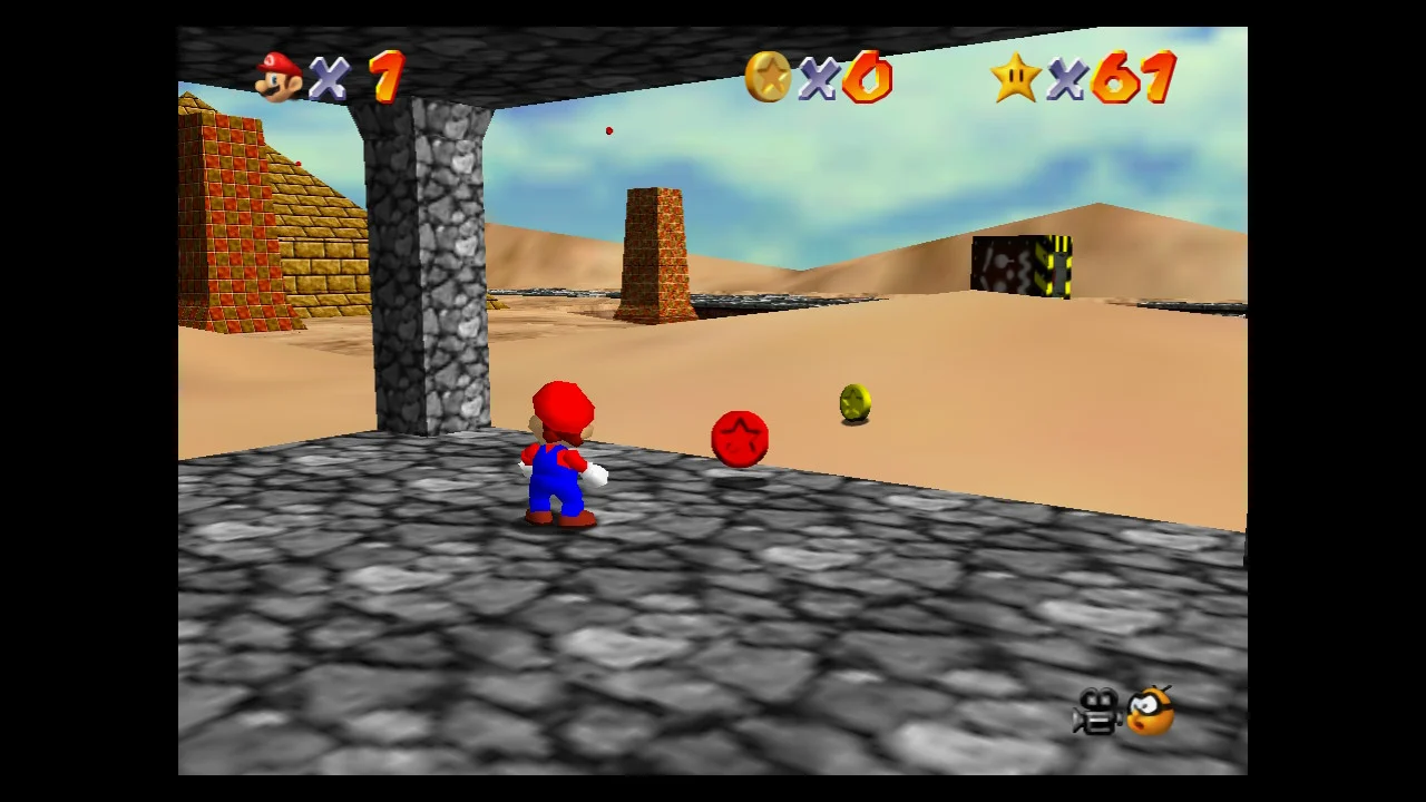 Super Mario 64 - 5. Free Flying for 8 Red Coins - Shifting Sand Land 1.