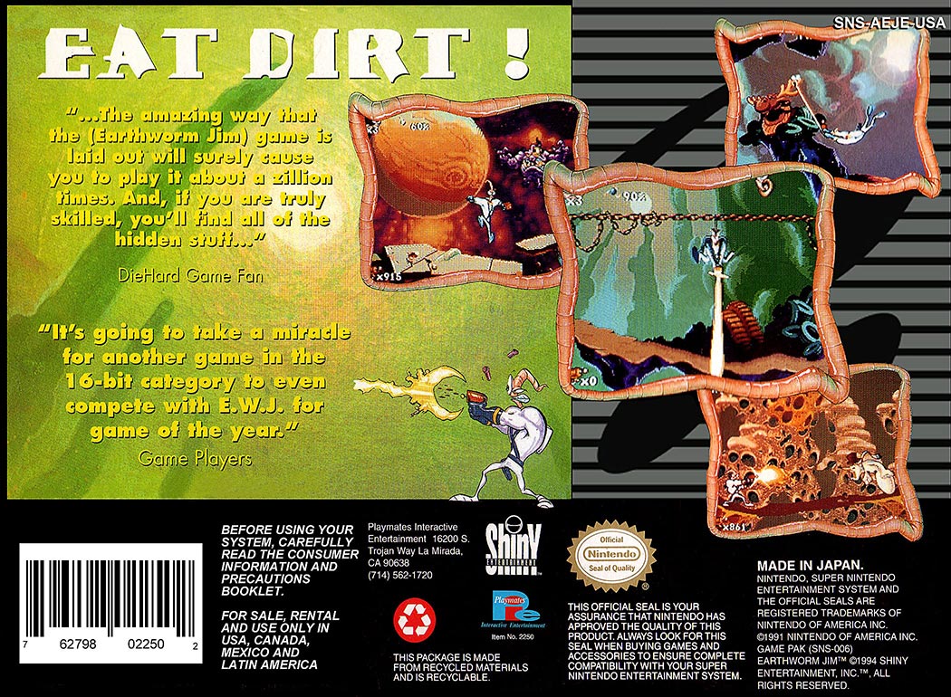 Earthworm Jim SNES - Eat Dirt.