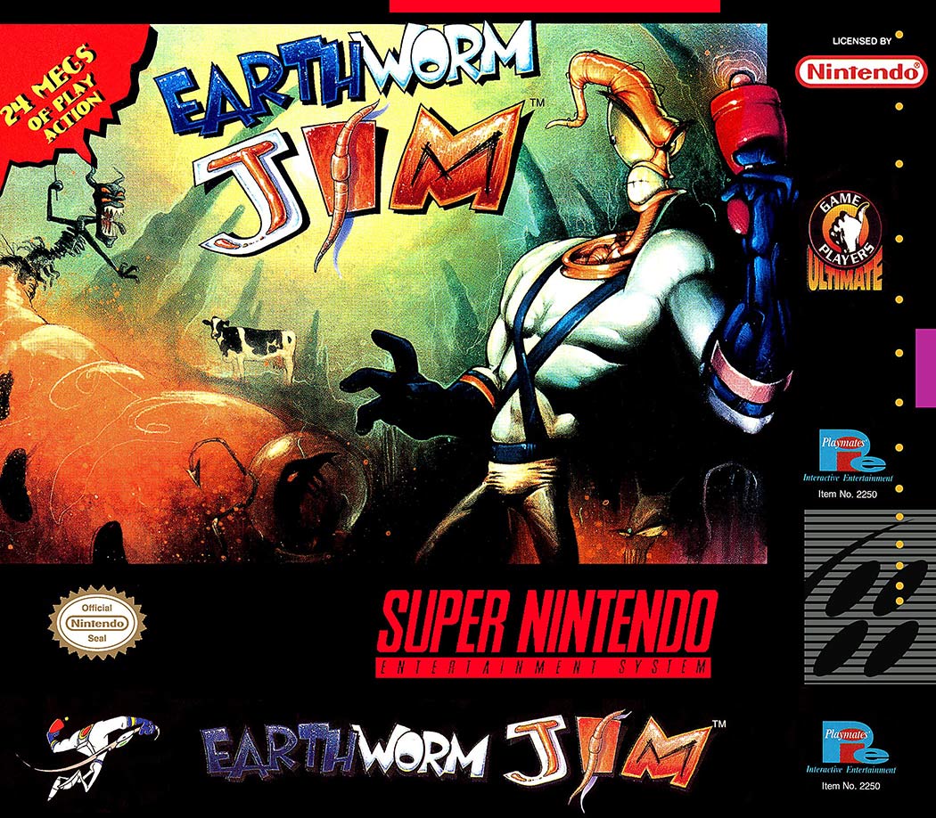 SNES - Super Nintendo® Entertainment System® Earthworm Jim game box front.