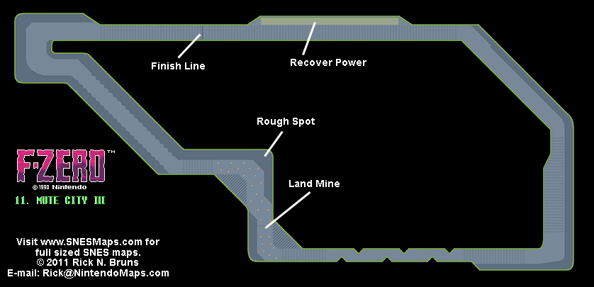 F-Zero King League 1 Mute City III - Race Track Map.