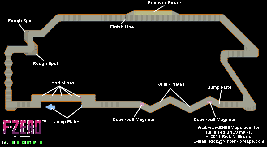 F-Zero King League 4 Red Canyon II - Race Track Map.