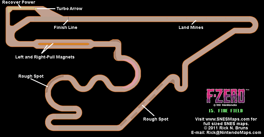F-Zero King League 5 Fire Field - Race Track Map.