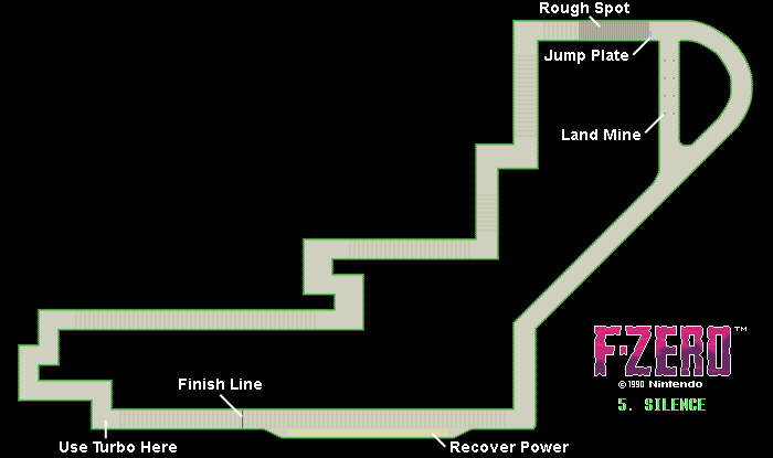 F-Zero Knight-League track 5 Silence Race Track Map.
