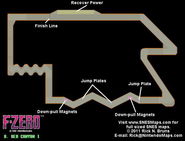 F-Zero Queen League 3 Red Canyon I - Race Track Map.