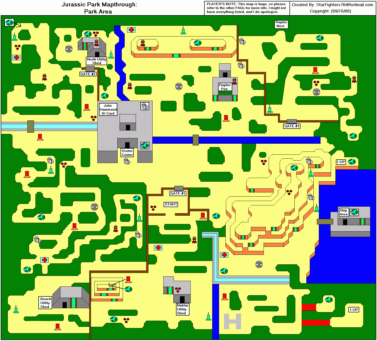 Jurassic Park Park Area map.