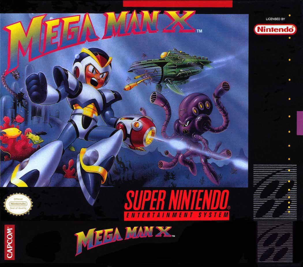 SNES - Super Nintendo® Entertainment System® Mega Man X game box front.