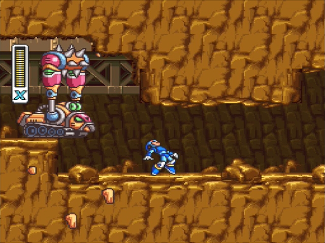 Mega Man X: Armored Armadillo Mole Borer.
