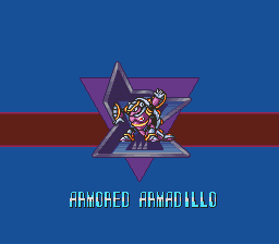 Mega Man X Armored Armadillo title.