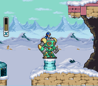 Mega Man X: Chill Penguin Heart Tank Armor Stand.