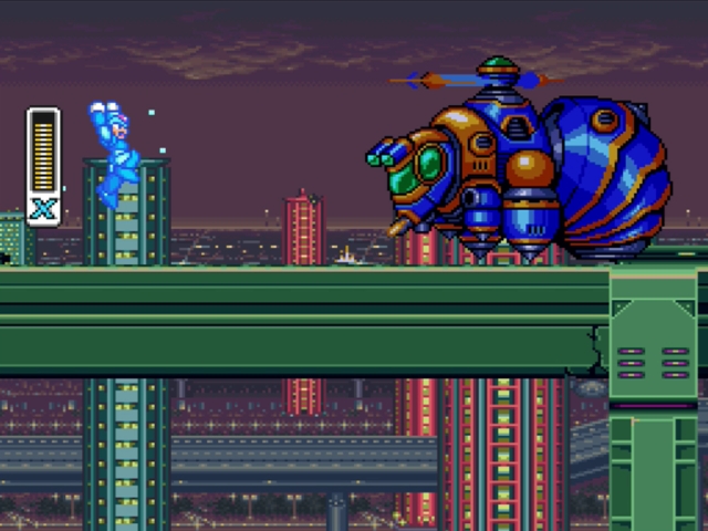 Mega Man X: Highway level - Bee Blader.