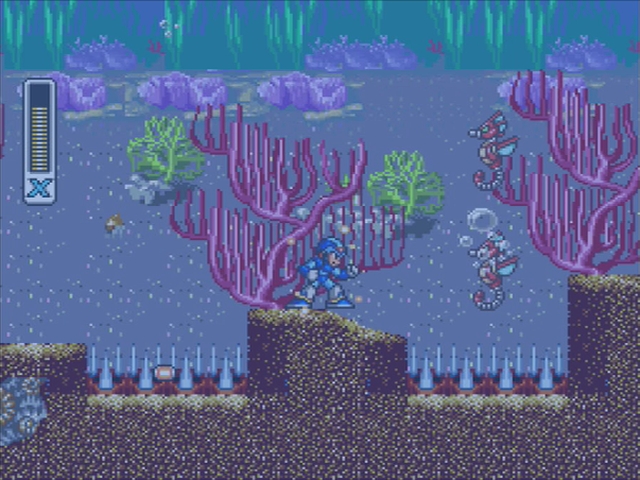 Mega Man X: Launch Octopus Sea Attacker.
